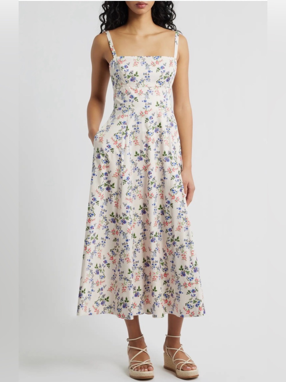 NWT Hill House Home The Margot Midi Dress Scallop Bow Chintz Pink XS - Picture 3 of 10